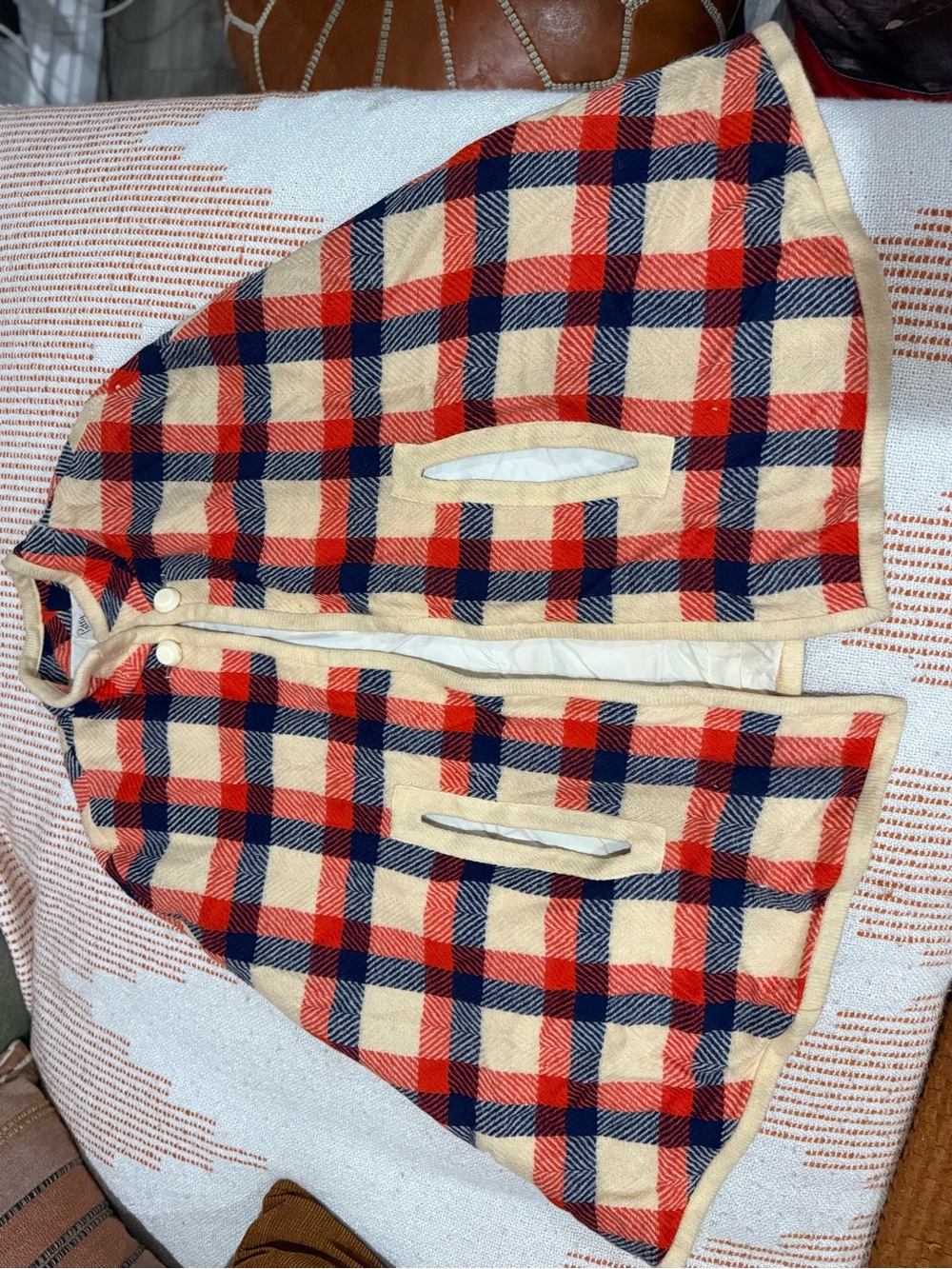 Patty Woodard Vintage Plaid Wool Cape